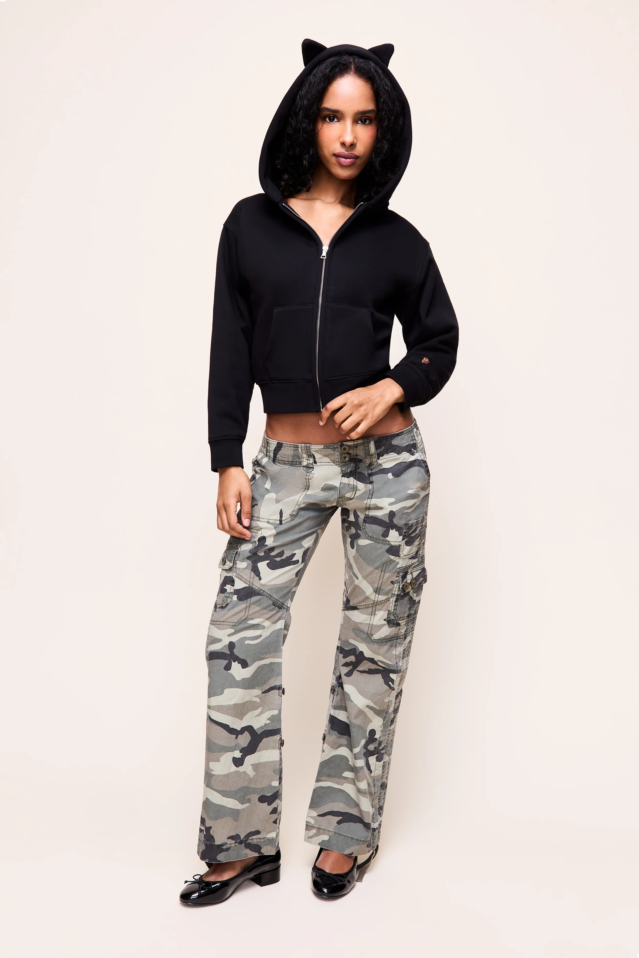 Cat Ear Shrunken Hoodie