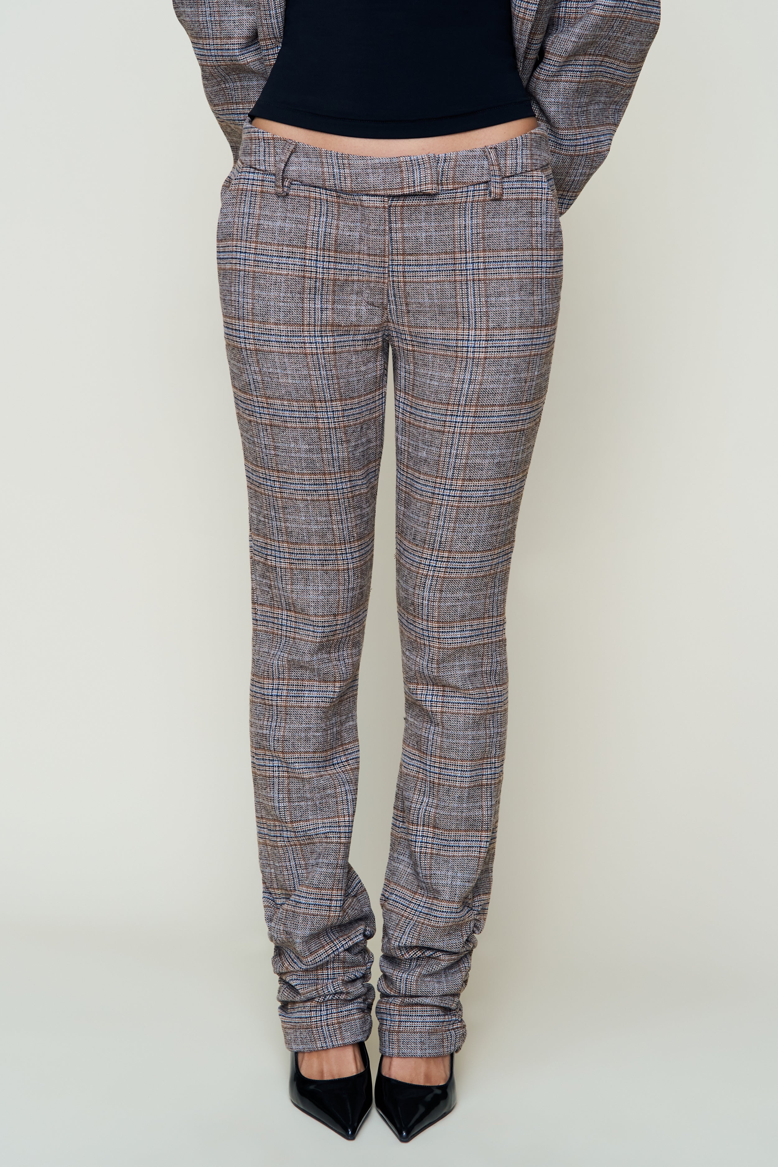 Cora Ruched Hem Tartan Pant - Image 2