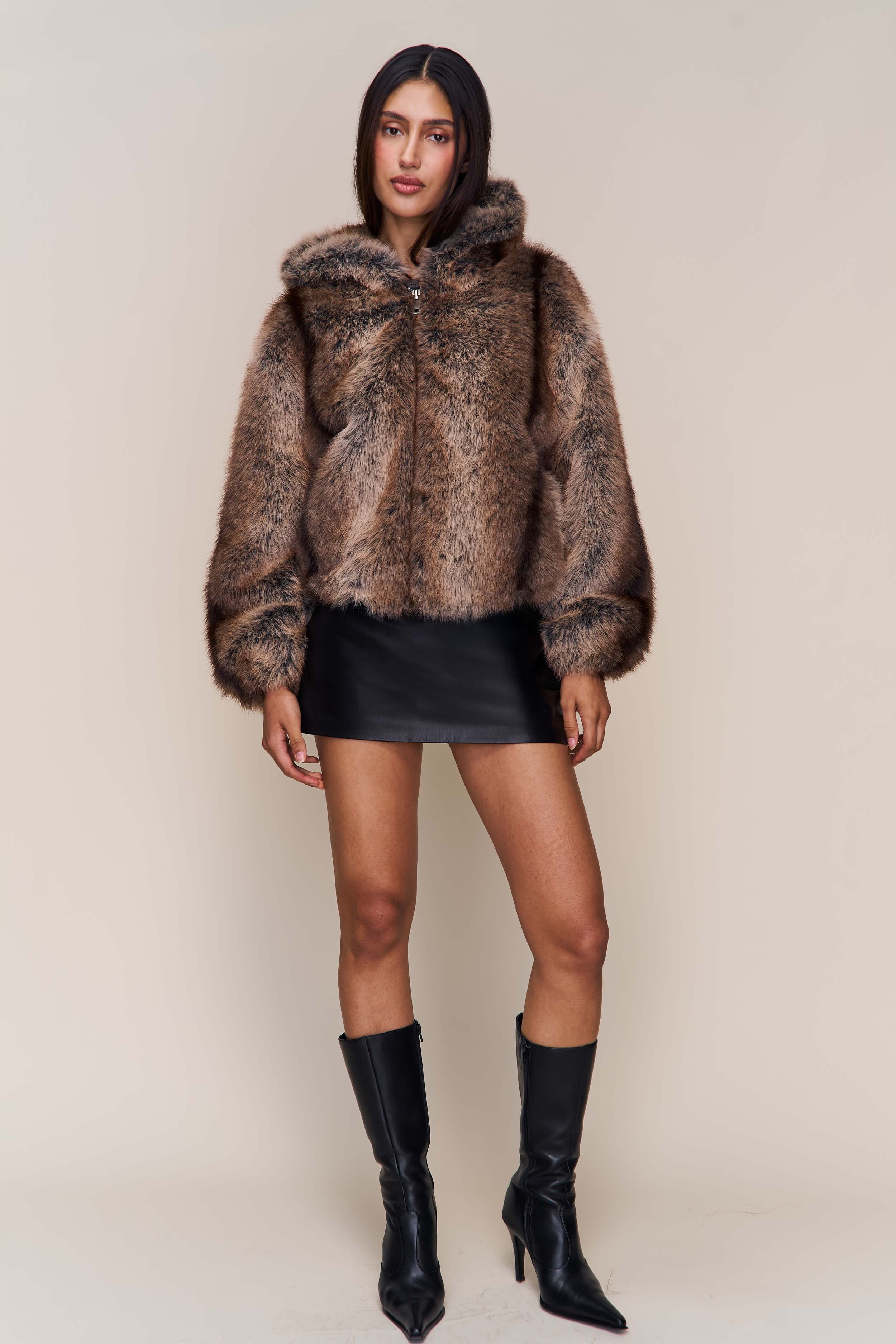Cosette Cropped Faux Fur Jacket - Image 2