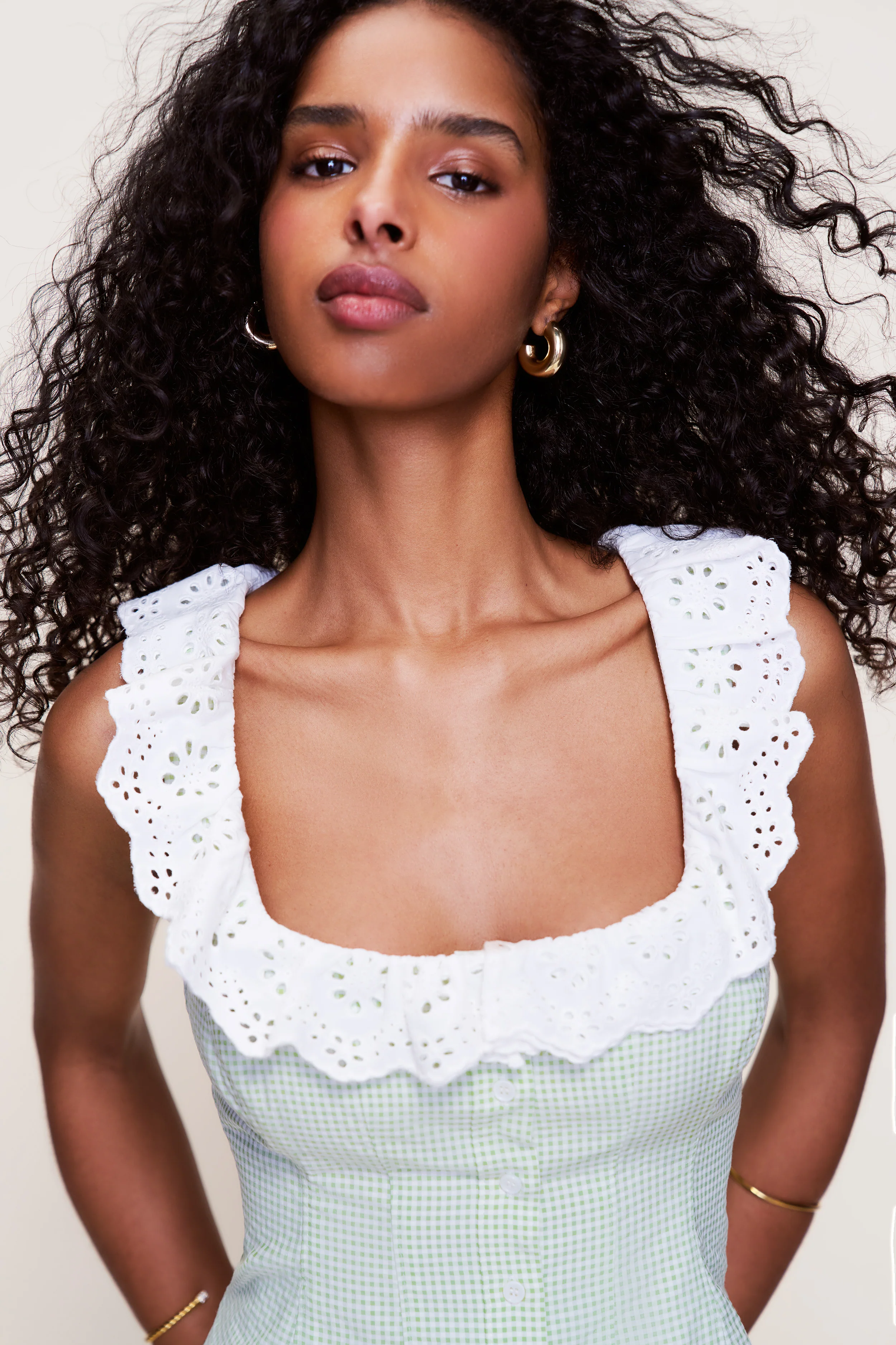 Gingham Paloma Lace Top - Image 2