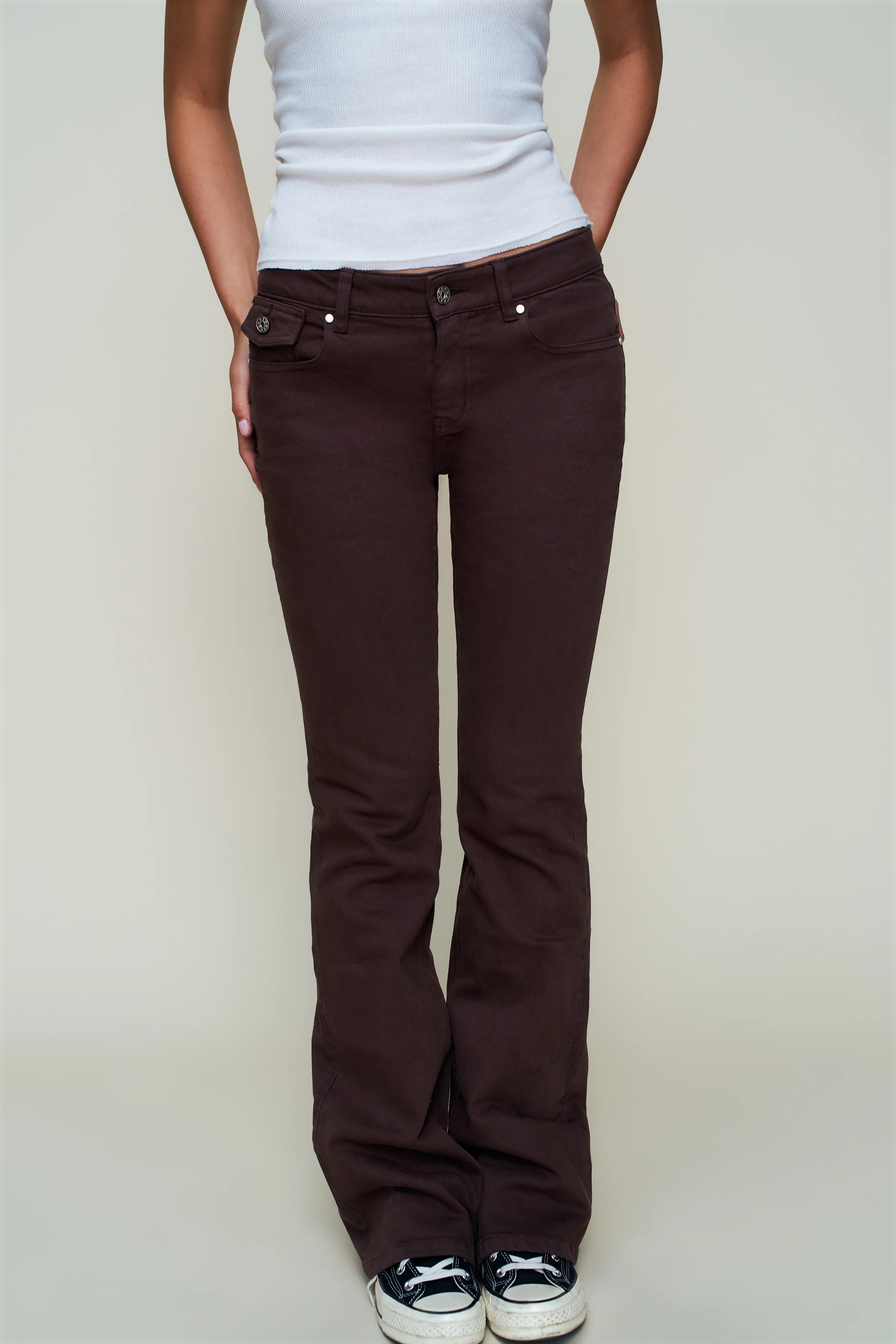 Low Rise Flare Twill Pant - Image 2