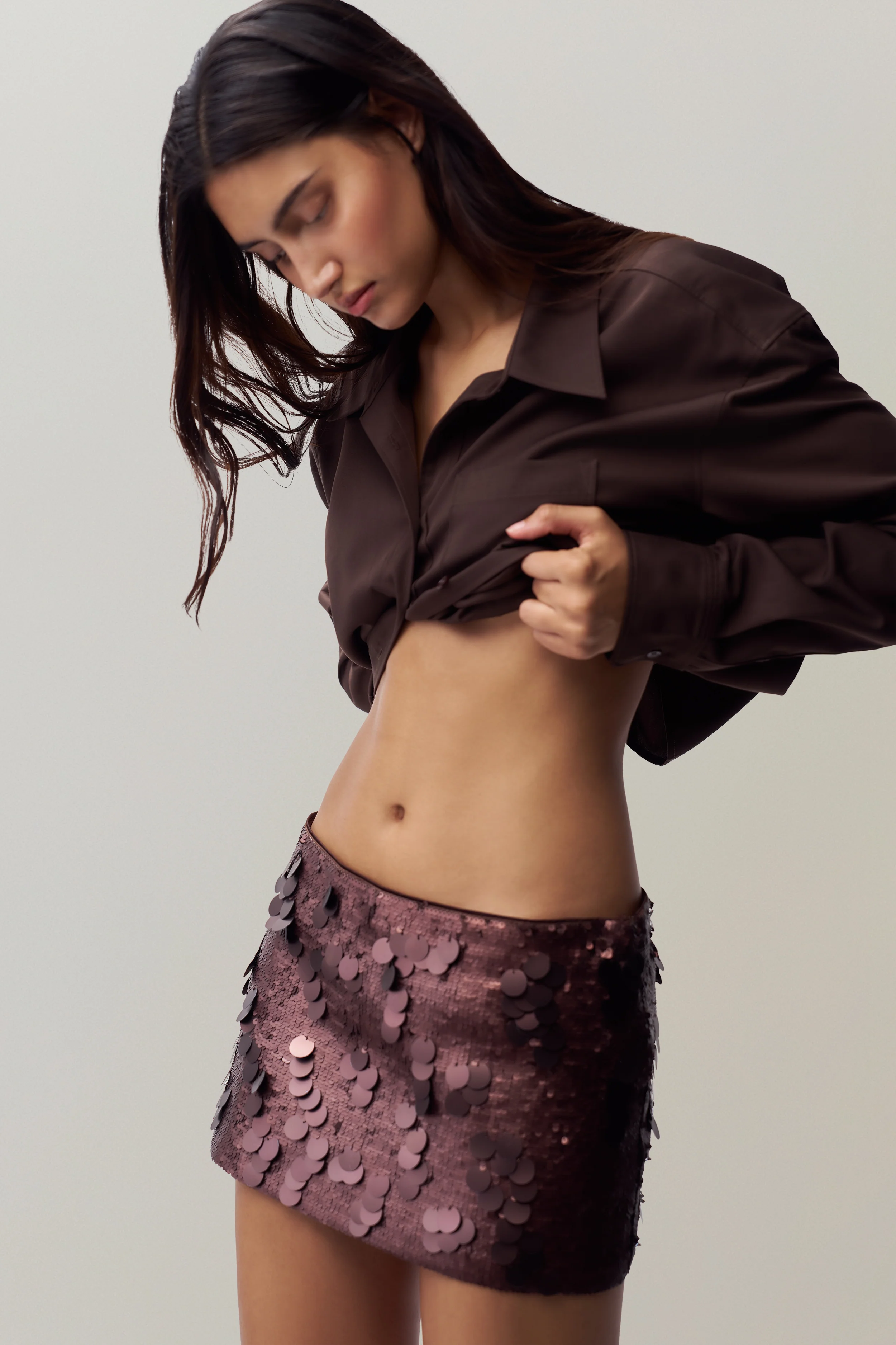 Low Rise Paillette Skirt - Image 5
