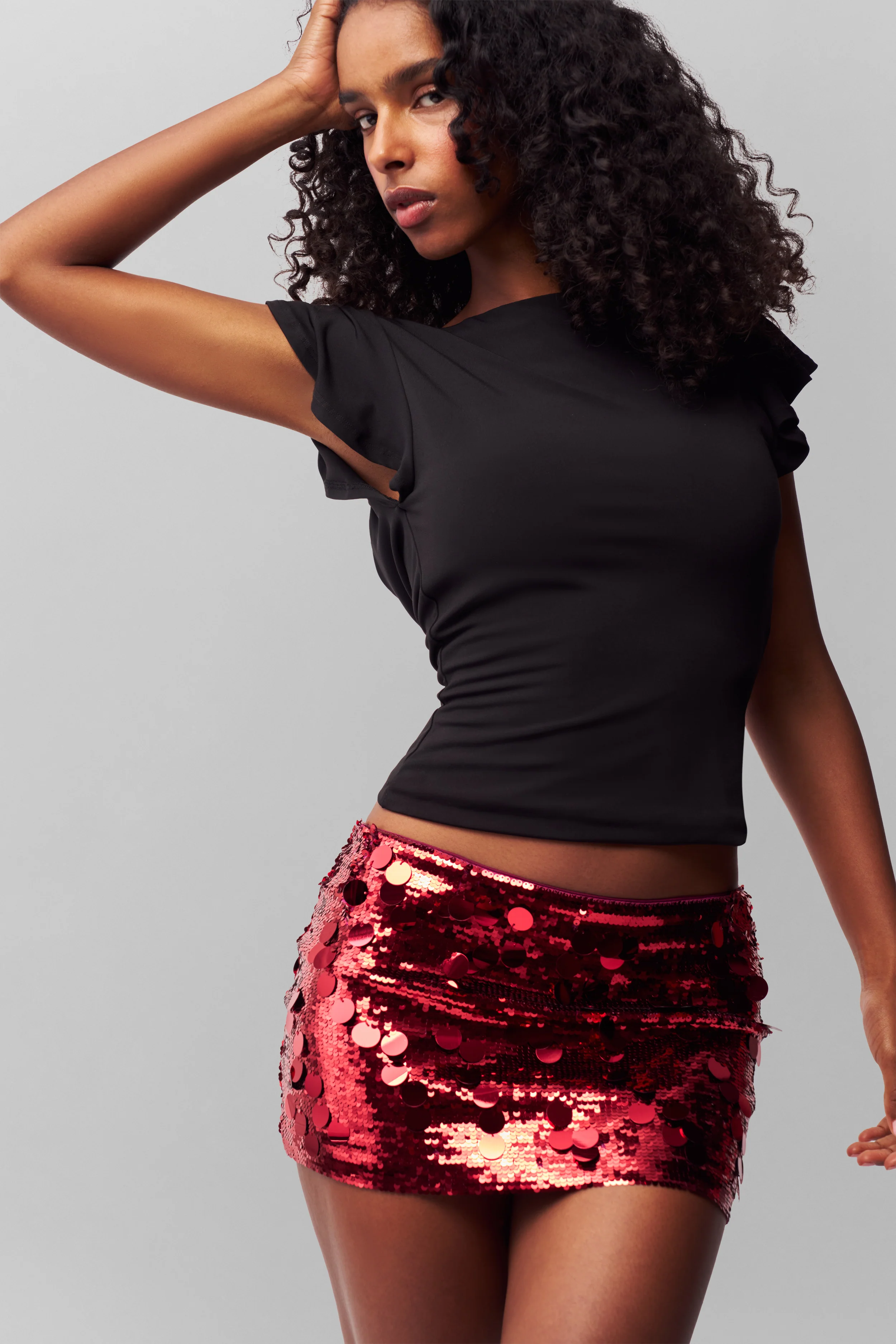 Low Rise Paillette Skirt - Image 4