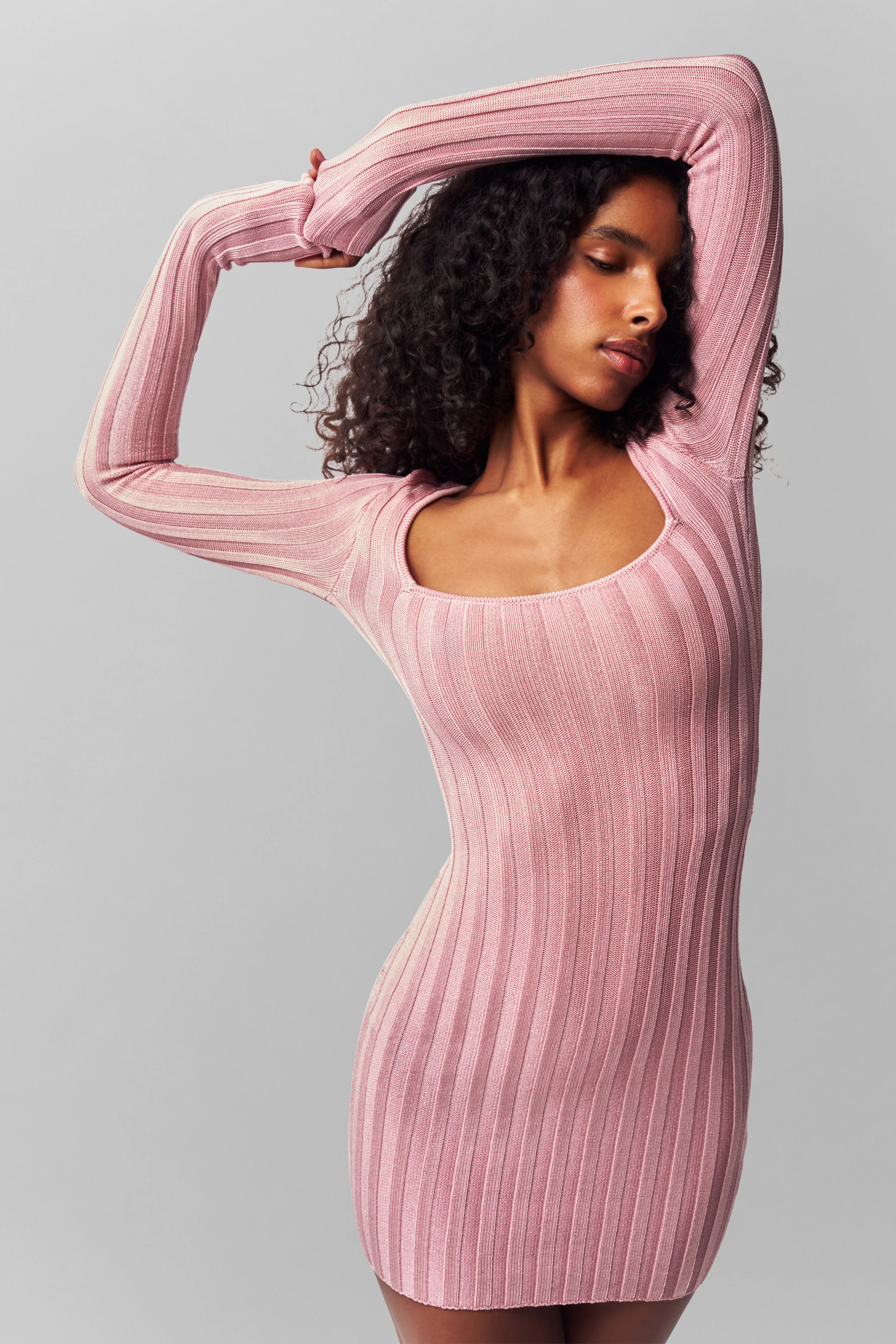 Slinky Rib Mini Dress - Image 2