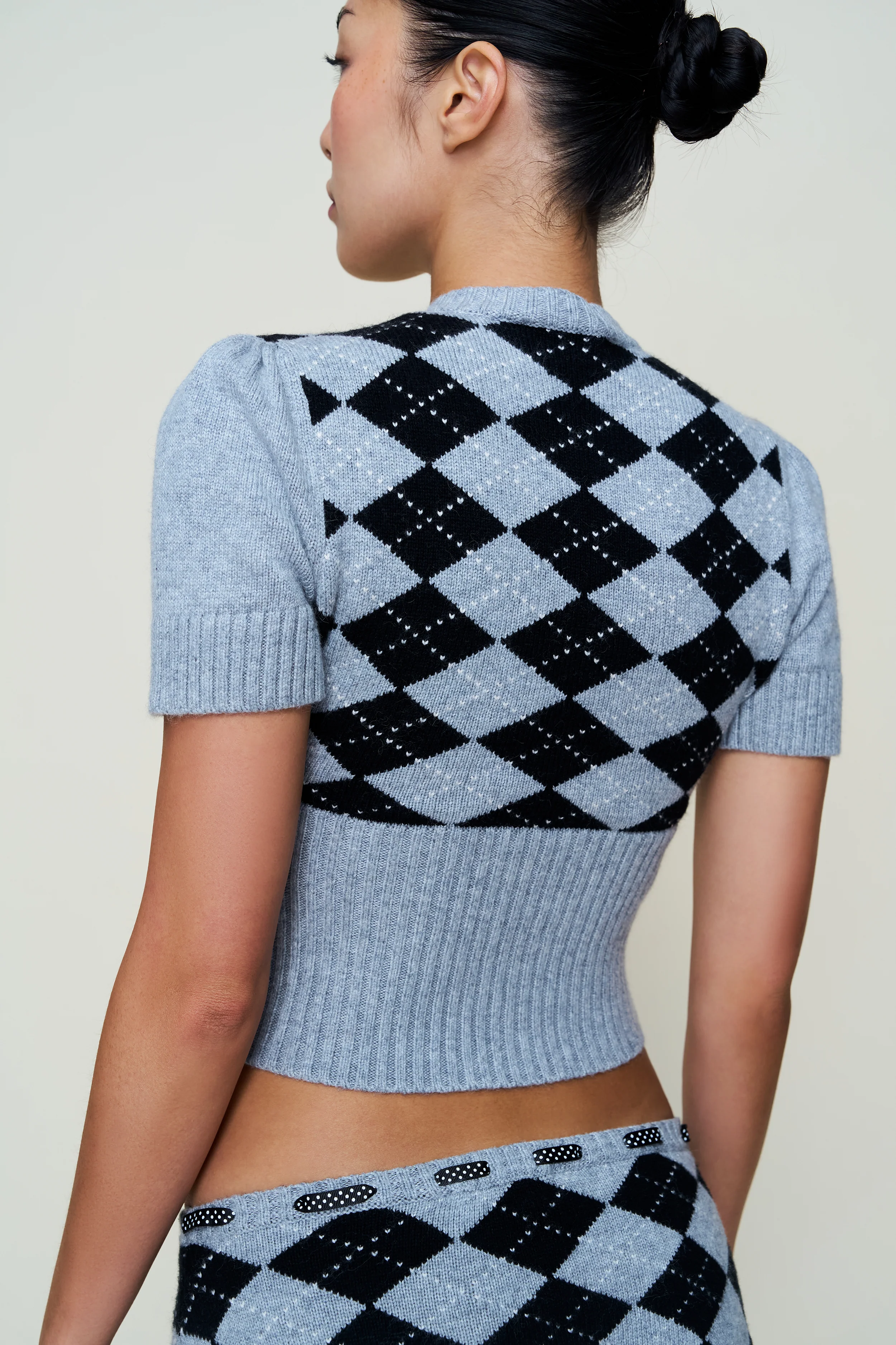 The Sweet Argyle Wool Cardigan - Image 6